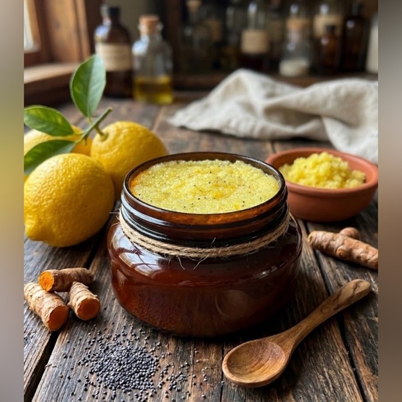 CW PETALS & PEAKS Other - Turmeric Body Scrub - RUSTIC ROOTS & CITRUS Brightening Exfoliant🍋 HANDCRAFTED